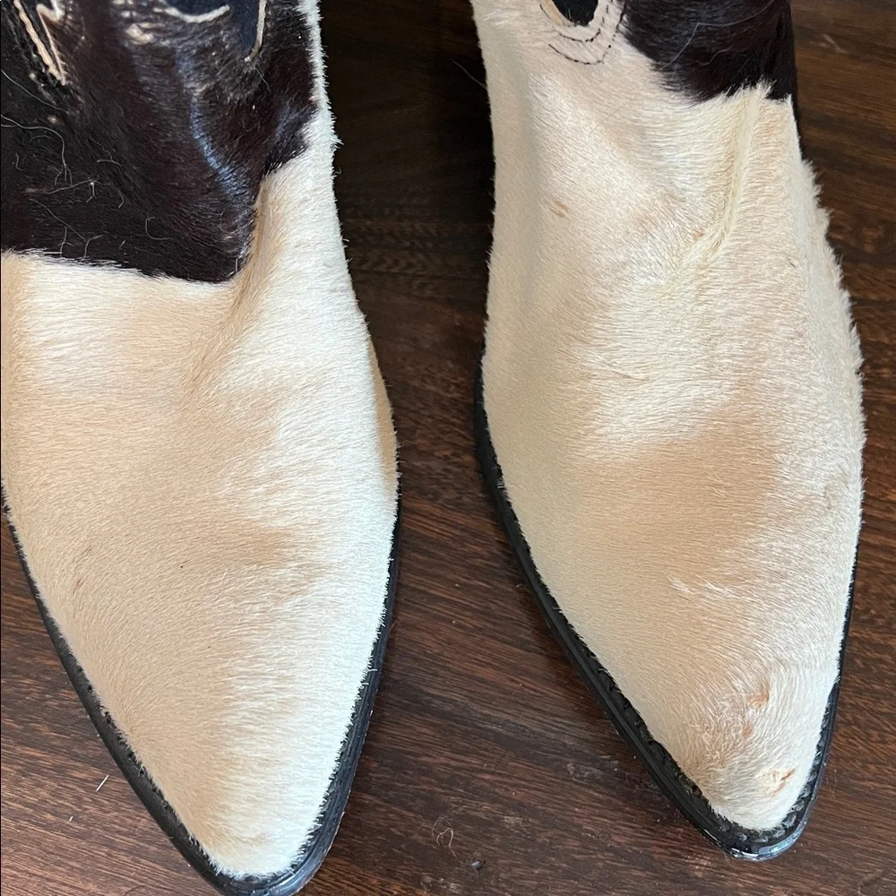 Vintage Code West Black and White  Leather Cowboy Boots Size 9 M - Picture 3 of 15